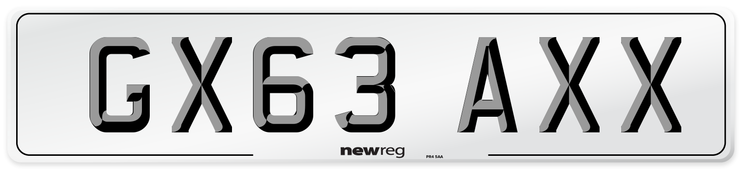 GX63 AXX Number Plate from New Reg